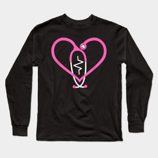 Stethoscope Heart Love Heartbeat Gifts For Rn Nurse Doctor Long Sleeve T-Shirt